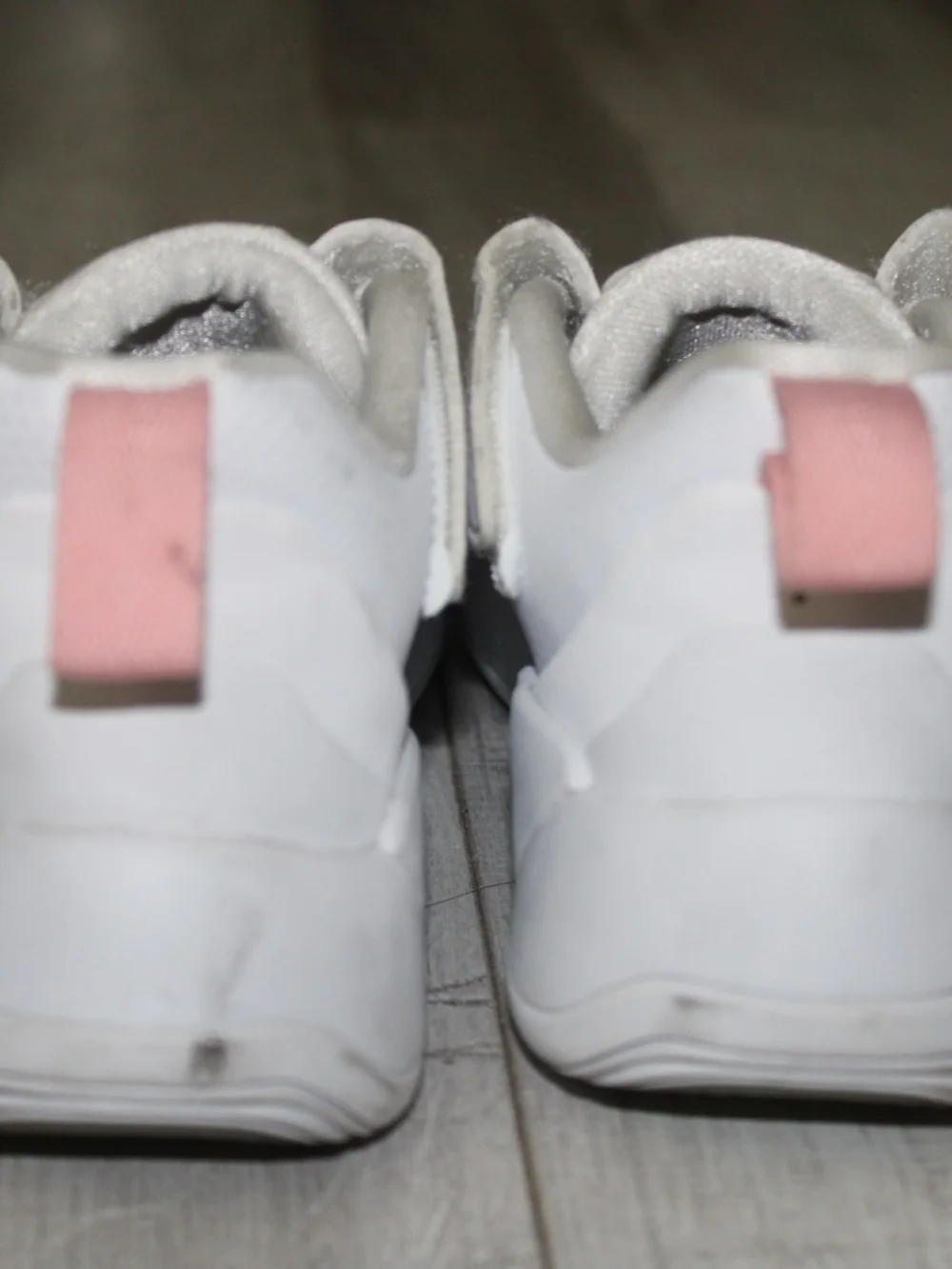 Jordan Kids White Sneakers with Light Pink Accents 13/13.5